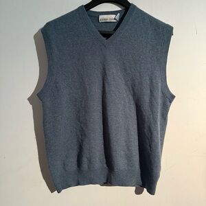 Men's cashmere V-Neck Sweater Vest in Blue XL